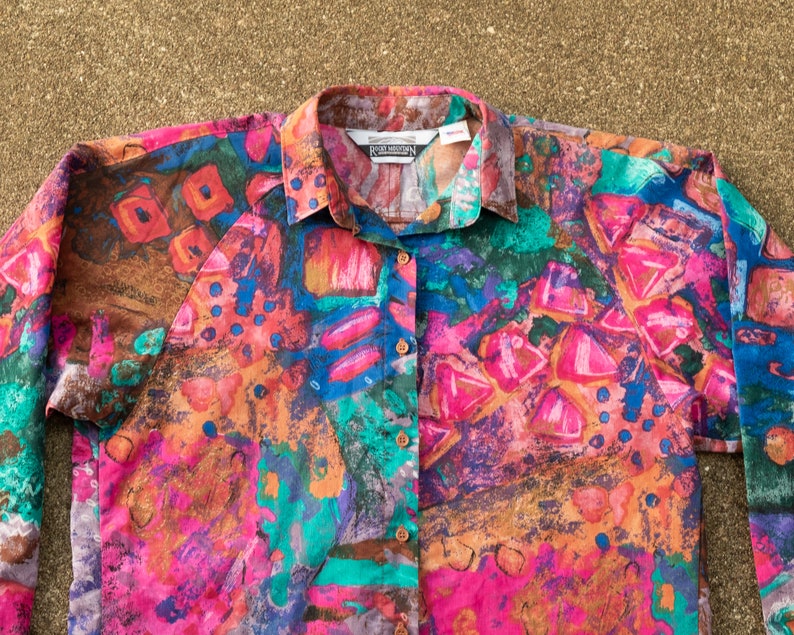 Abstract Shirt S Western Shirt Button Down Abstract - Etsy