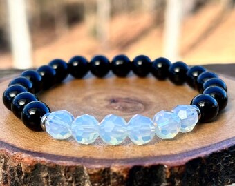 NEW ITEM! Opalite and Onyx Bracelet for Negative Energy Protection by Rock My Zen - Added 1/16/26