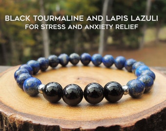 Black Tourmaline and Lapis Lazuli for Negative Energy Protection by Rock My Zen