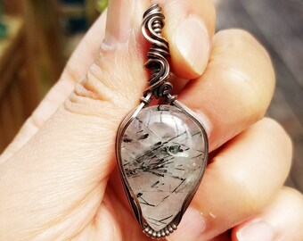 NEW ITEM!  OOAK Tourmaline Quartz Pendant for Negative Energy Protection with Free Cord by Rock My Zen - Added 01/02/24
