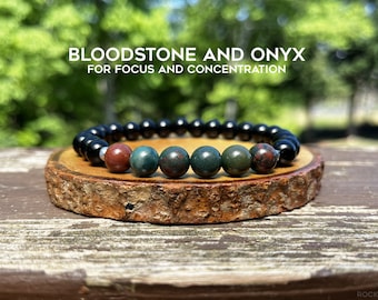 NEW ITEM! Bloodstone and Black Onyx for Focus and Concentration by Rock My Zen - Added 4/23/24