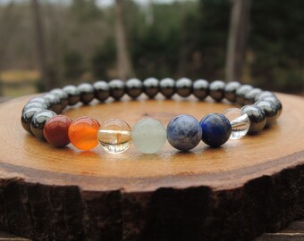 Dainty 6mm Hematite Chakra Bracelet by Rock My Zen
