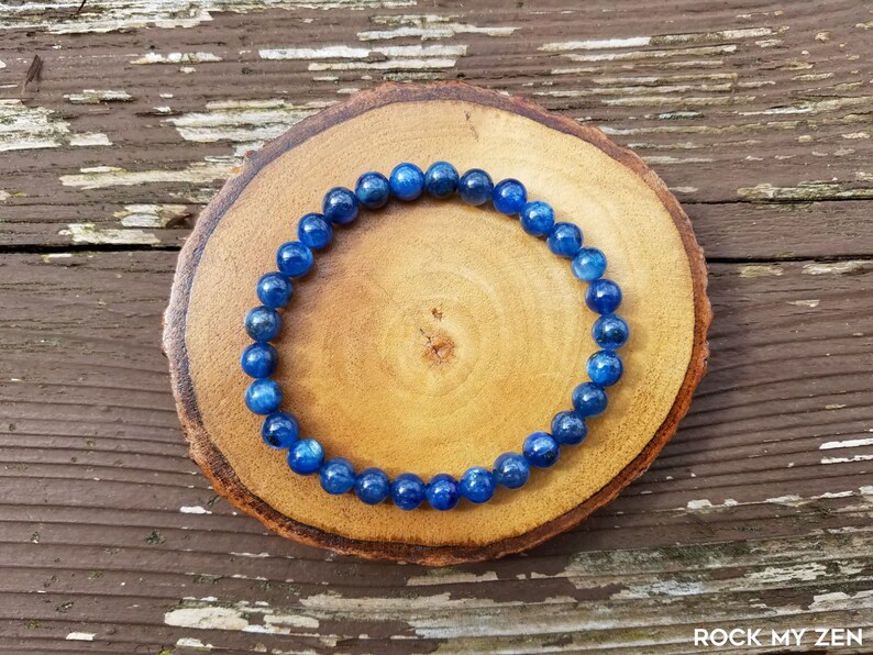Blue Kyanite Bracelet for Stress and Anger Relief by Rock My Etsy