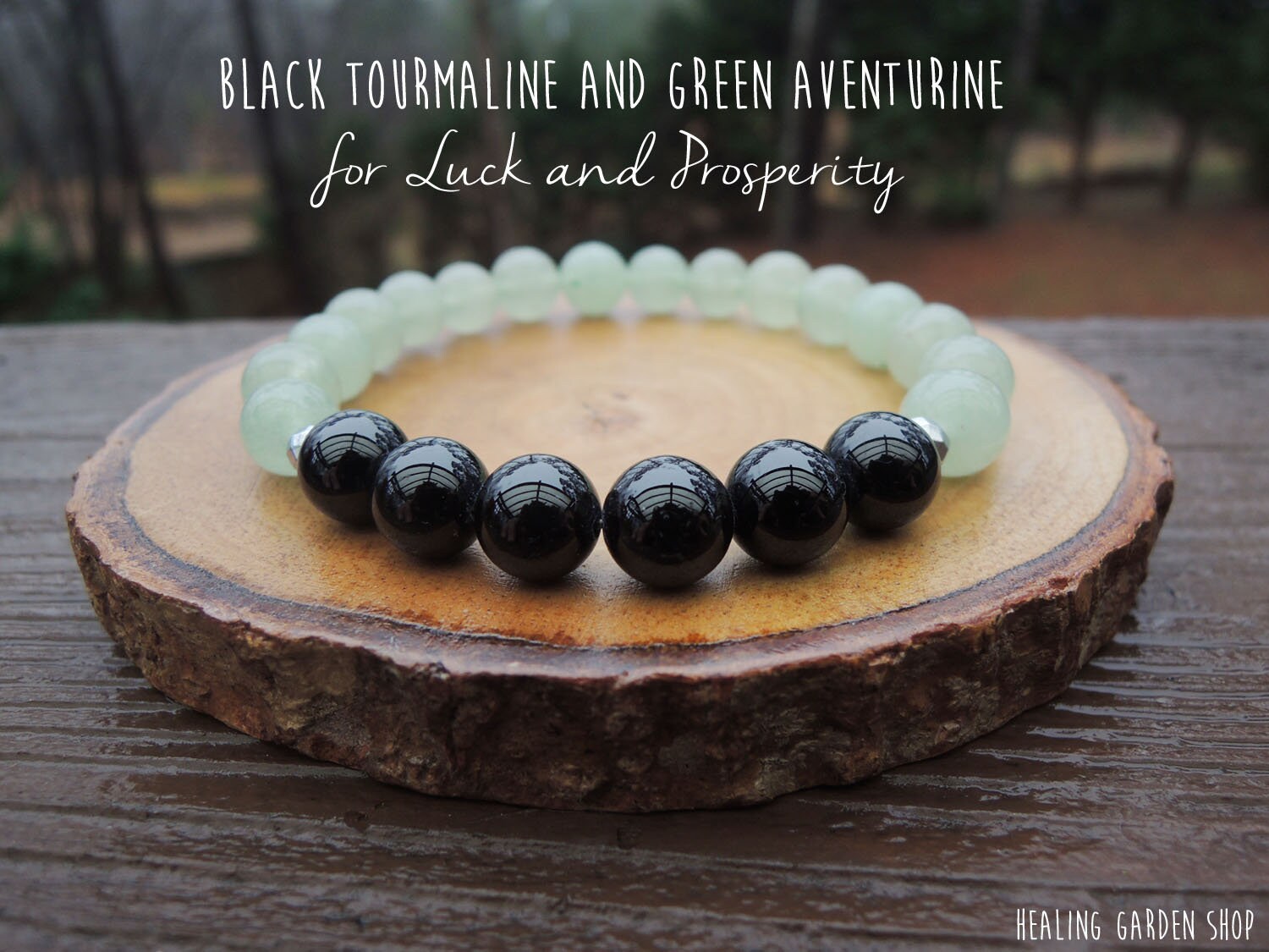 Black tourmaline and green aventurine discount