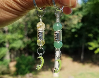 Aries Astrology Keychain by Rock My Zen - Citrine, Green Aventurine, Aquamarine