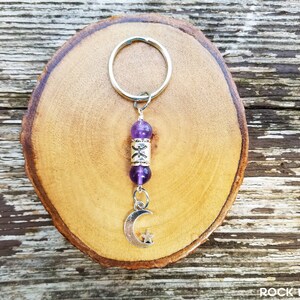 Pisces Astrology Keychain by Rock My Zen February /March Birthstone, Amethyst, Aquamarine Amethyst