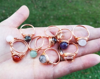 Copper Wirewrapped Gemstone Ring by Rock My Zen