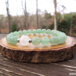 White Jade and Green Aventurine Bracelet for Prosperity and Luck by Rock My Zen