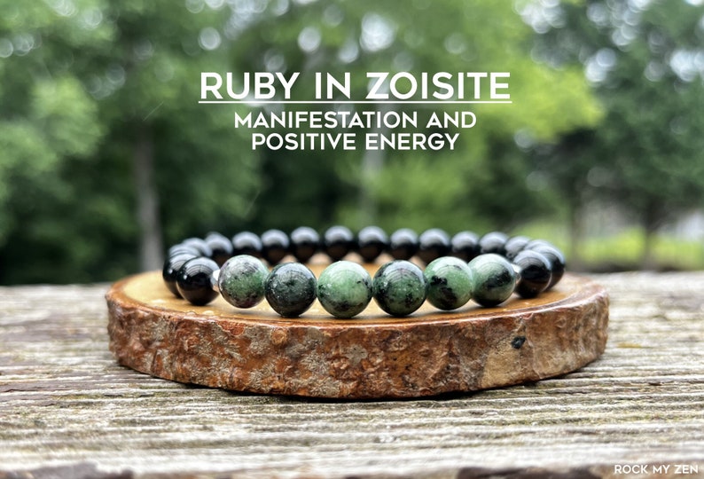 Ruby in Zoisite & Black Tourmaline for Positive Energy and Manifestation by Rock My Zen