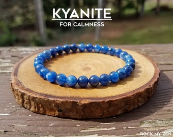 Blue Kyanite Bracelet for Stress and Anger Relief by Rock My Zen