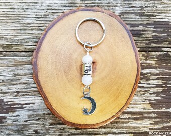 Moonstone Scorpio Astrology Keychain by Rock My Zen - October / November Birthday