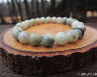 Genuine Jade Money Amulet Bracelet for Heart Chakra by Rock My Zen