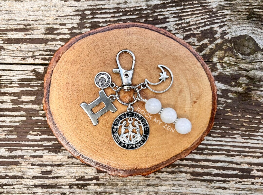 Zen Keychain Gemini Astrology Keychain by Rock My Zen - Etsy