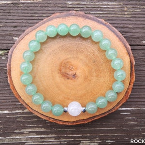 White Jade and Green Aventurine Bracelet for Prosperity and Luck by Rock My Zen