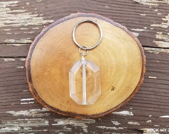 Minimalist Quartz Gemstone Keychain by Rock My Zen