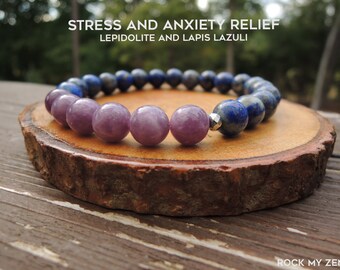 Lepidolite and Lapis Lazuli for Stress and Anxiety Relief by Rock My Zen