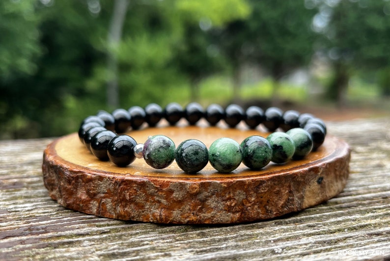 Ruby in Zoisite & Black Tourmaline for Positive Energy and Manifestation by Rock My Zen