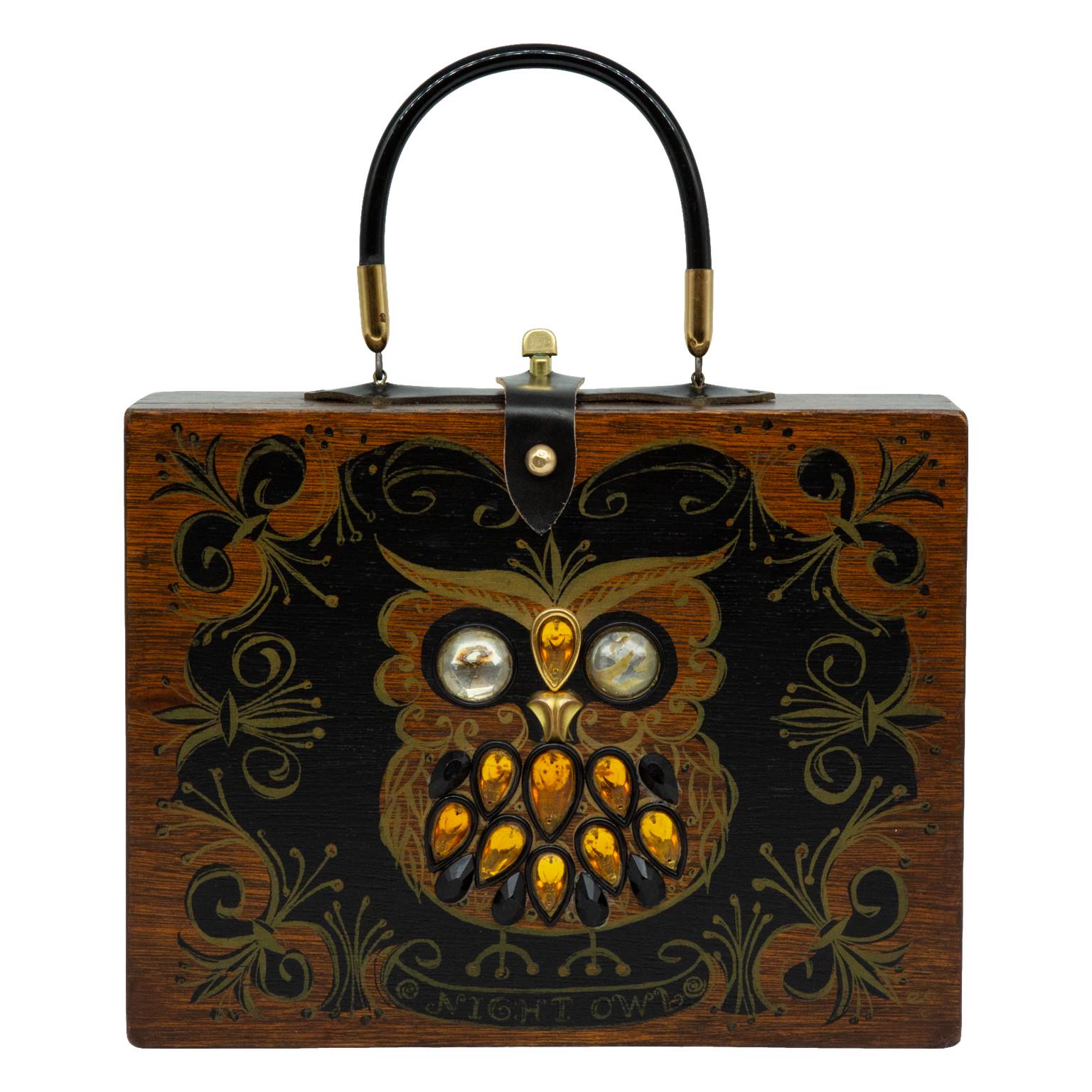 Enid Collins of Texas 1963 ’Night Owl' Box Bag Vintage Novelty Purse