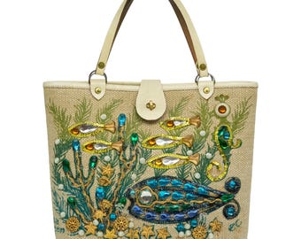 Enid Collins of Texas Pre-Copyright ’Sea Garden' Vintage Novelty Purse