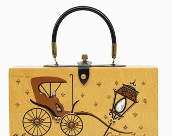 Enid Collins of Texas 1972 'Carriage Trade' Box Bag Vintage Novelty Purse