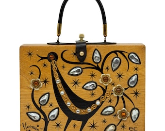 Enid Collins of Texas 1964 'Blooming Bird' Box Bag Vintage Novelty Purse