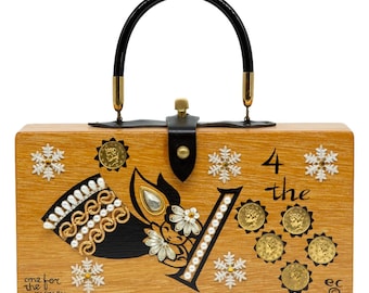 Enid Collins of Texas 1964 'One For The Money' Box Bag Vintage Novelty Purse