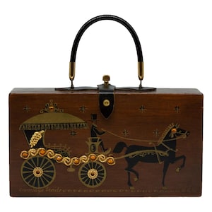 1962 Enid Collins Carriage Trade Wooden Box Bag - Etsy