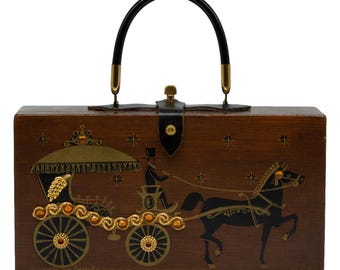 Enid Collins of Texas 1962 'Carriage Trade’ Box Bag Vintage Novelty Purse