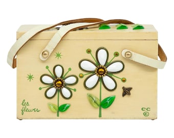 Enid Collins of Texas 1969 'Les Fleurs' Box Bag Vintage Novelty Purse