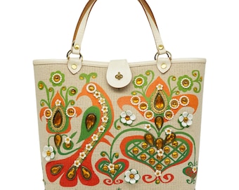 エニッドコリンズ　Jewel Bokay 1960's Enid Collins “Jewel Bokay” Purse – Antique Sugar