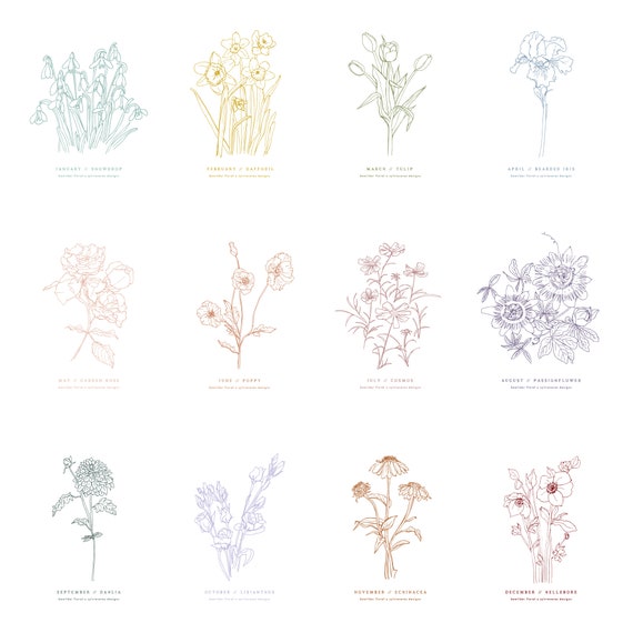 Flower of the Month Art Print, 8x10" studio SYLVO