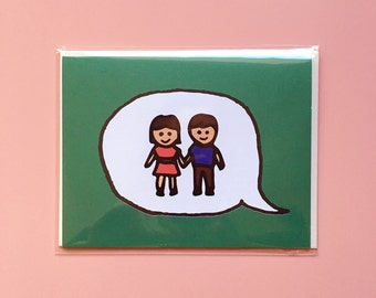 Emoji Cards! - Girl and Boy Holding Hands