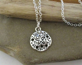 Silver Sand Dollar Necklace for Women | Sterling Silver Chain | Beach Jewelry | Ocean Animals | Surfer Gifts | Swimmer Gift | Summer Jewelry