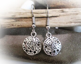 Silver Sand Dollar Earrings for Women Hypoallergenic Ear Wires | Ocean Earrings | Surfer Gift | Diver Gift | Beach Jewelry | Summer Jewelry