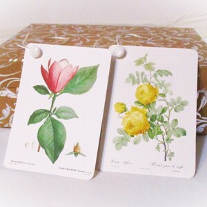 8 Handmade Blank Gift Tags | Floral Notecards | Gift Tags with Flowers & Wildflowers | Birthday Gift Tags | Pretty Gift Wrap Embellishments