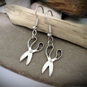 Silver Scissor Earrings: Surgical Steel Seamstress Gift