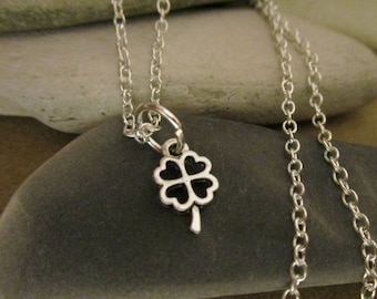Sterling Silver Four Leaf Clover Necklace: Lucky Shamrock Charm