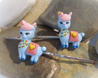 1 Pair Adorable Llama Bobby Pins Set | Llama Gifts Alpaca Hair Pins Hair Accessories for Kids Teens BFF Sister Granddaughter No Drama Llama