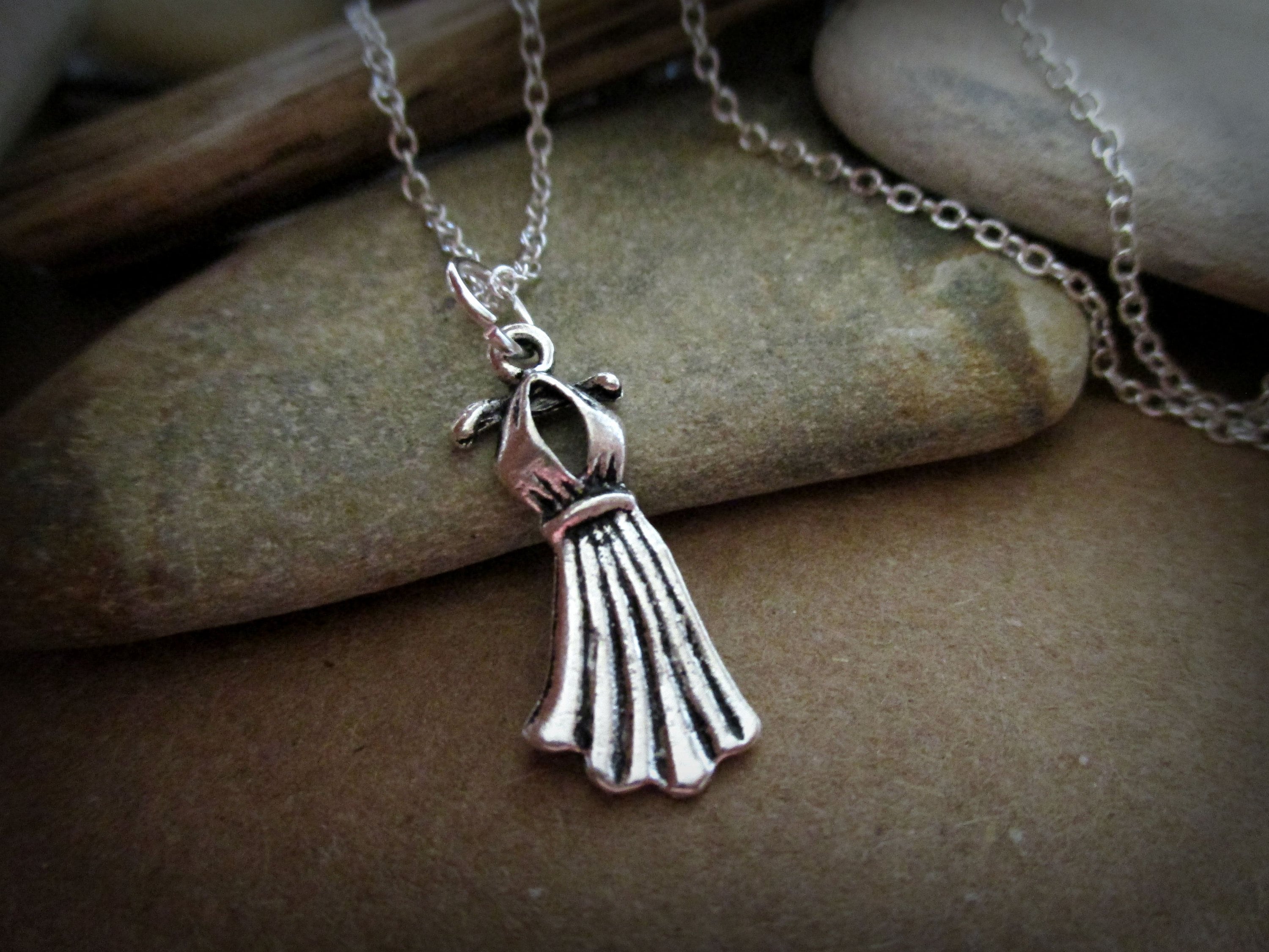 Halter Dress Necklace: Dainty Sterling Silver Chain, Seamstress Jewelry