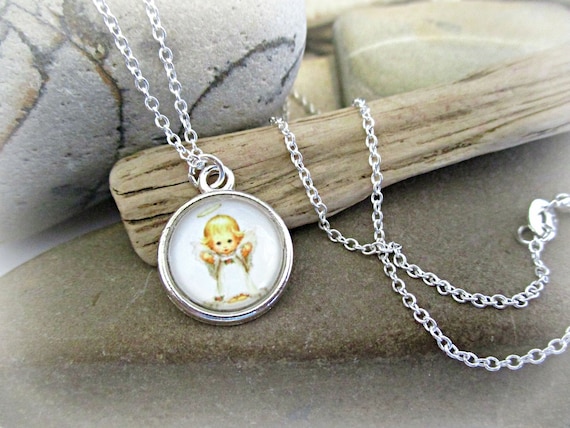 Angel necklace shop for little girl