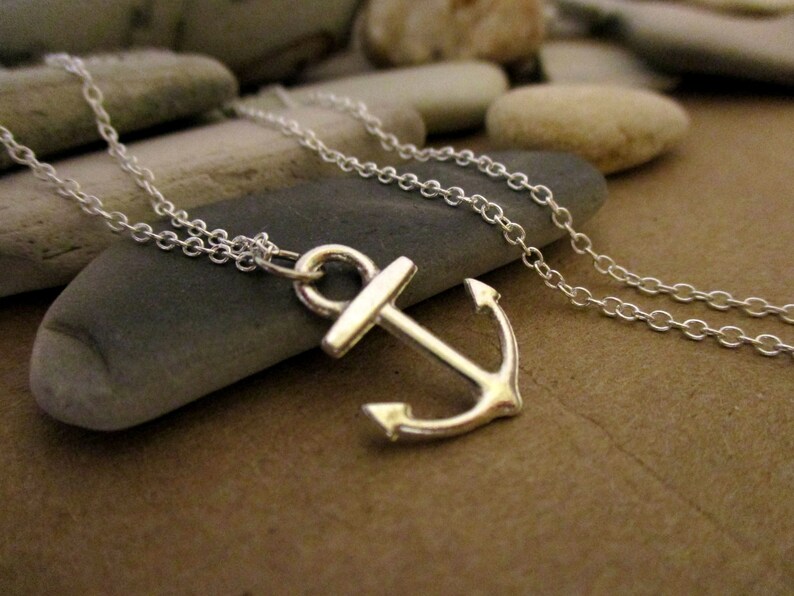 Beach Jewelry Nautical Jewelry Dainty Delicate Necklace 925 Sterling Silver Navy Necklace Beach Wedding Tiny Anchor Necklace
