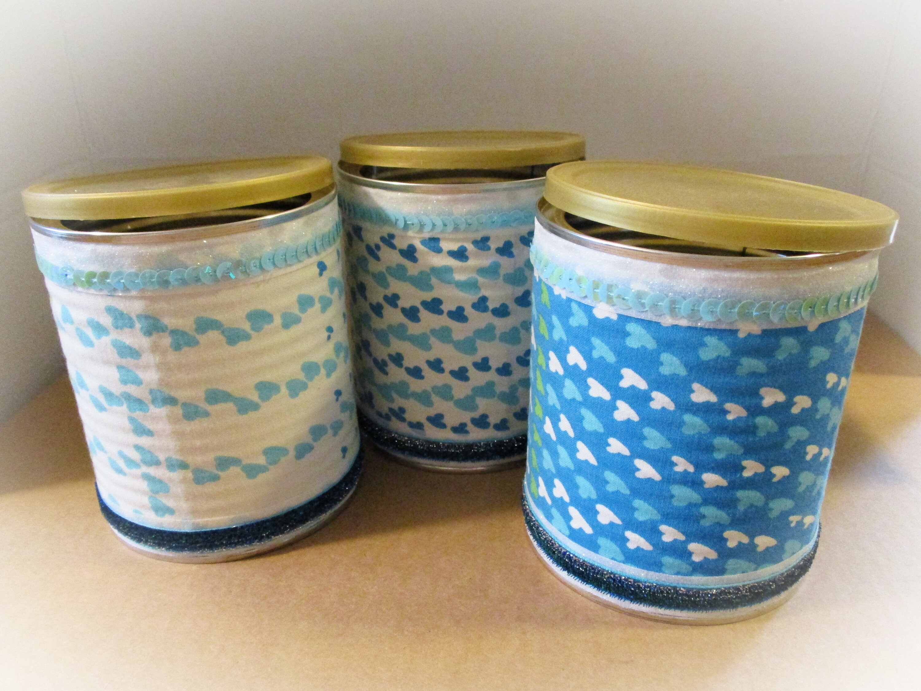 Set of 3 Decorated Tin Cans Kids Room Decor Desk Etsy