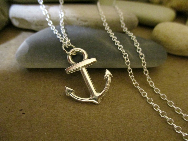 Beach Jewelry Nautical Jewelry Dainty Delicate Necklace 925 Sterling Silver Navy Necklace Beach Wedding Tiny Anchor Necklace