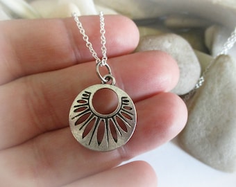 Silver Sand Dollar Necklace: Sterling Silver Chain, Beach Jewelry