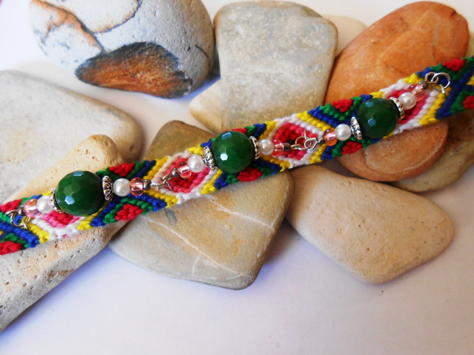 beaded tie bracelet