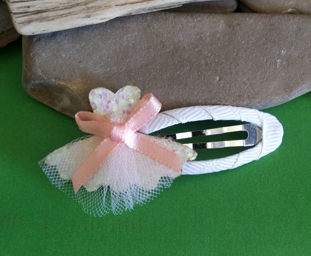 2 Pink and White Ballet Hair Clips for Little Girls Ballerina Birthday Gifts Ballet Hair