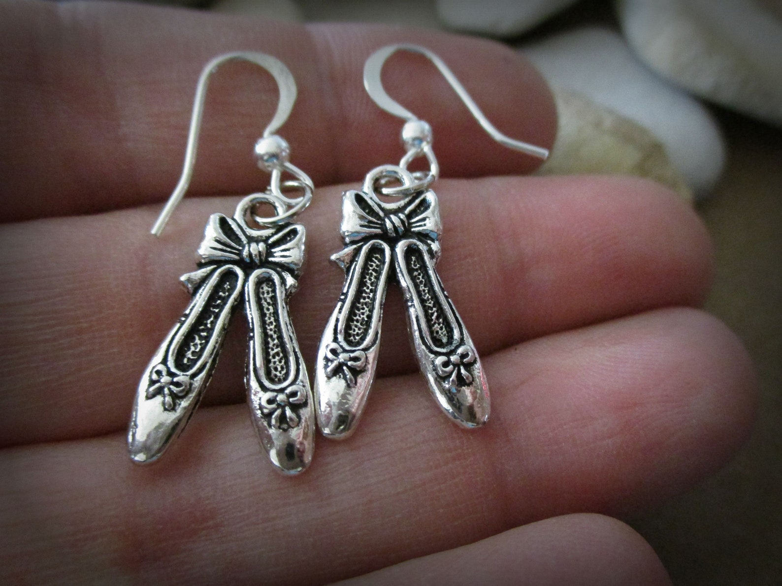 silver ballet slipper earrings | sterling silver | ballet pointe shoes | ballerina flats | ballet earrings | ballet jewelry | ba silver ballet slipper earrings | sterling silver | ballet pointe shoes | ballerina flats | ballet earrings | ballet jewelry | ba
