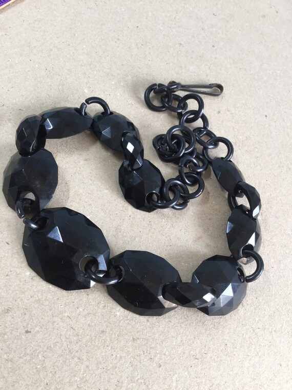 Whitby jet choker necklace