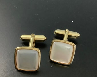 Gold plated mother of Pearl cuff links