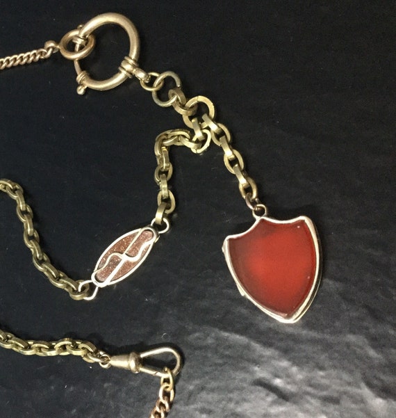 Victorian assemblage locket chain .